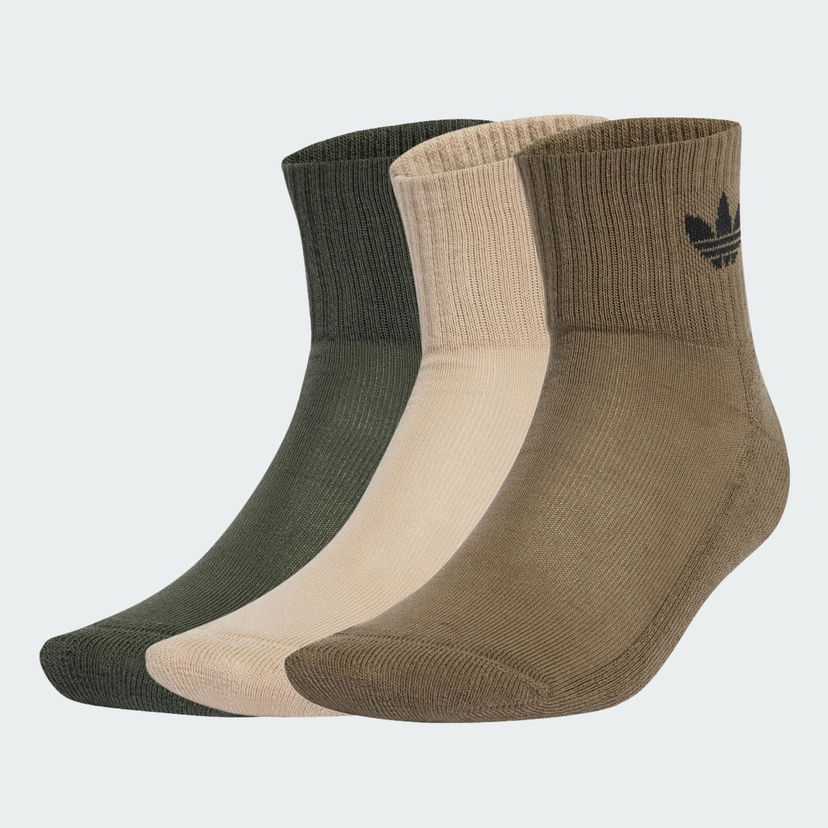 Чорапи adidas Performance Mid-Cut Crew Socks - 3 Pairs Зелено | JV8594