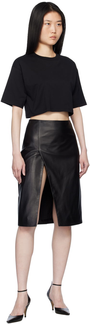 Пола Loulou de Saison Loulou de Saison Ekare Leather Midi Skirt Черно | EKARE, 3