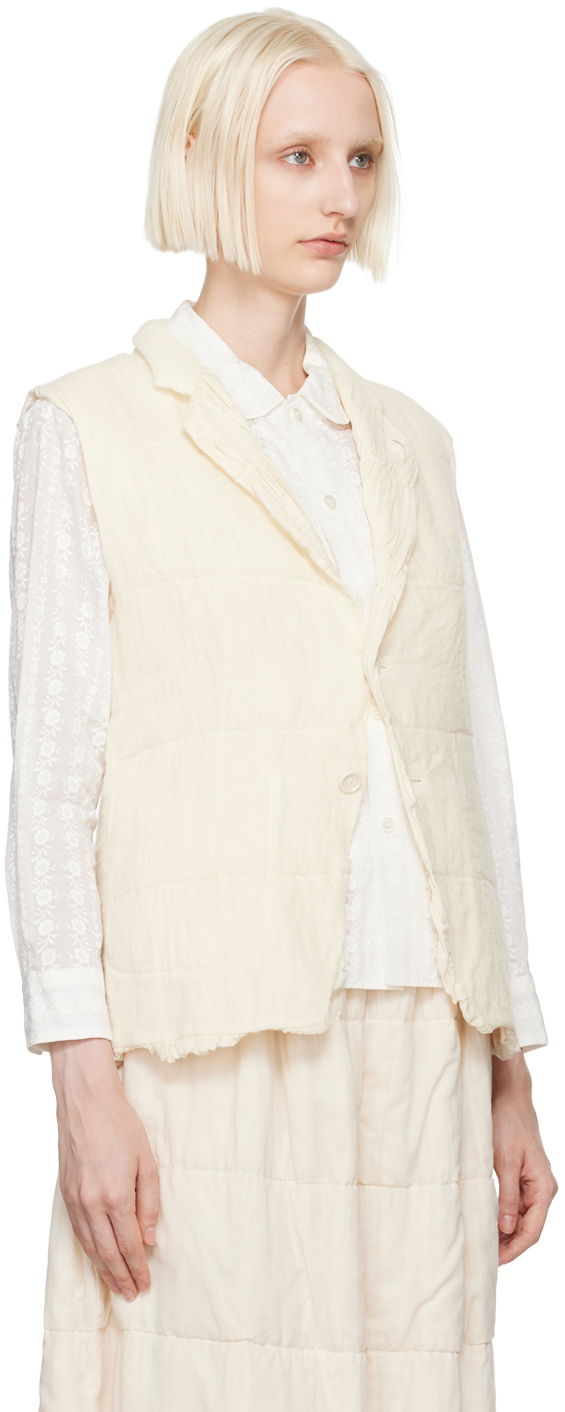 Жилетка Comme des Garçons Comme Des Garçons Notched Lapel Vest Бяло | TN-V001-051, 1