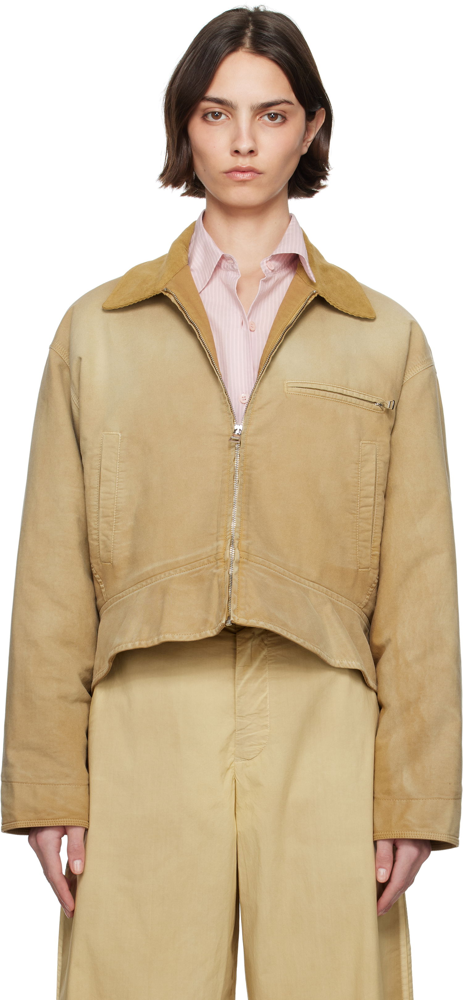 Яке бомбър JW Anderson JW Anderson Curved Hem Workwear Jacket Бежово | JK0380-PG1759, 0