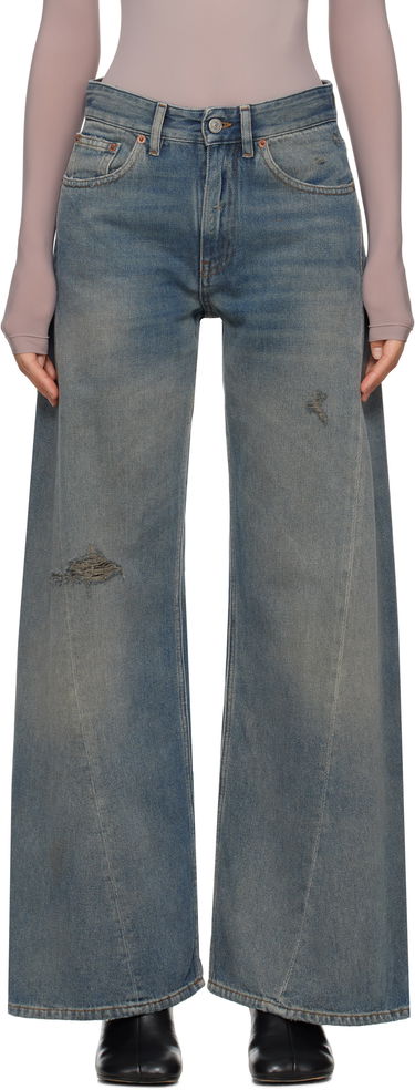 Дънки Maison Margiela MM6 Maison Margiela Distressed Wide-Leg Jeans Синьо | S52LA0238 M30017, 0