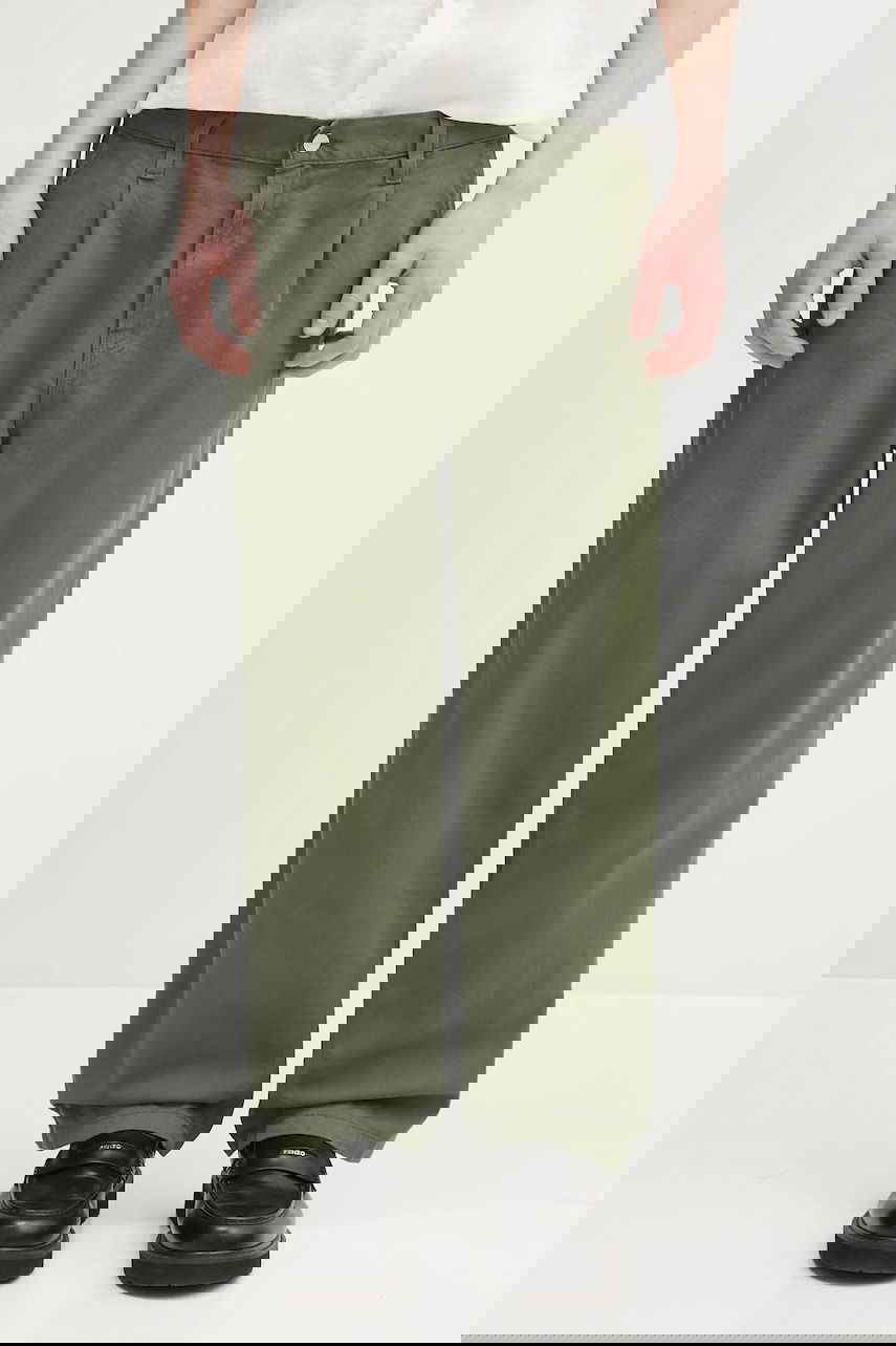 Панталони Carhartt WIP Albert Pant Pleated Wide-Leg Chinos Зелено | I034804.66702, 0