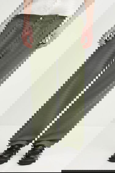 Панталони Carhartt WIP Albert Pant Pleated Wide-Leg Chinos Зелено | I034804.66702, 0