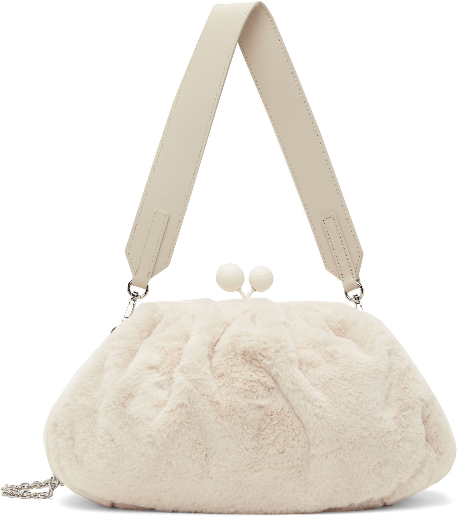 Дамска чанта Max Mara Max Mara Gianna Fur Shoulder Bag Бежово | 2425516075600 MM84575, 0