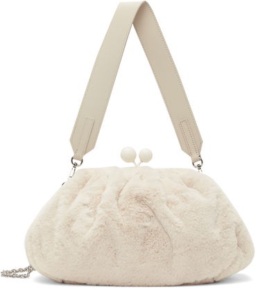 Дамска чанта Max Mara Max Mara Gianna Fur Shoulder Bag Бежово | 2425516075600 MM84575, 0