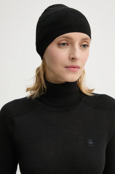 Шапка HELIOT EMIL Thin Knit Beanie Черно | AW24.16.108.BLK01, 2