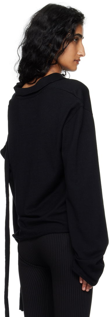 Поло тениска Ottolinger Ottolinger Deconstructed Knit Polo Черно | 107-106207-01, 2