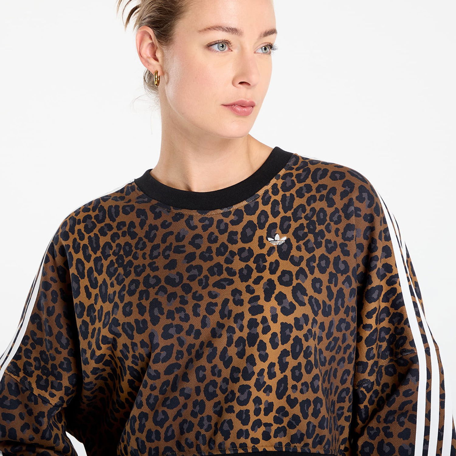 Суитчър adidas Performance Leopard Crewneck Sweatshirt Кафяво | JW7303, 1