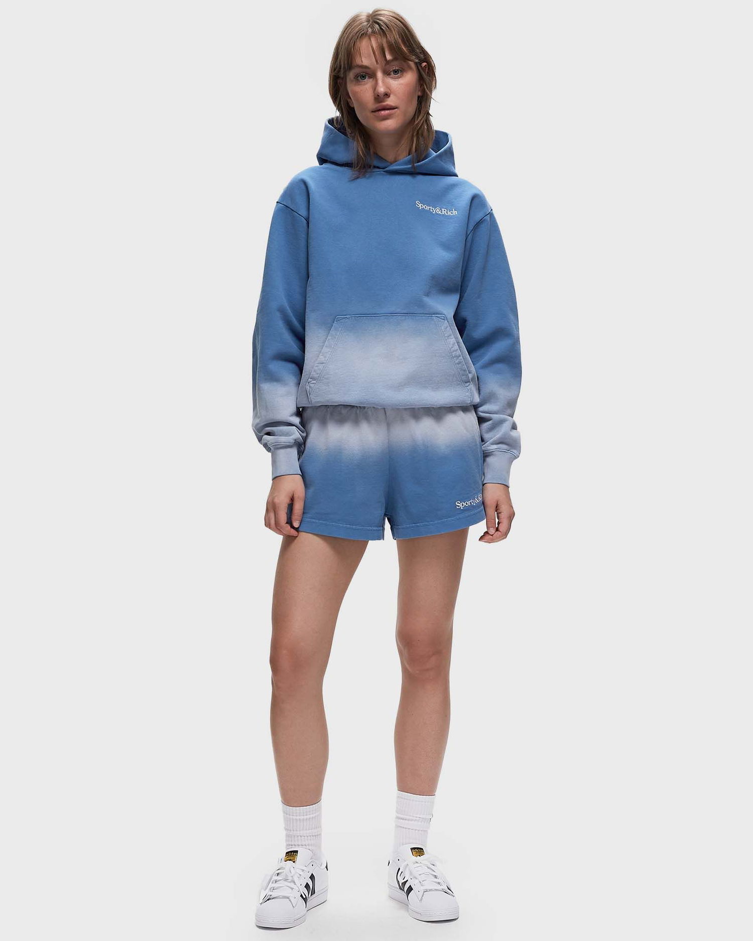 Къси панталони Sporty & Rich Dip Dye Sweat Shorts Синьо | SH020S413SB, 1