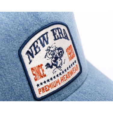 Шапка с козирка New Era New Era Western Rodeo Denim Patch 9FORTY Trucker Hat Синьо | 60691197, 5
