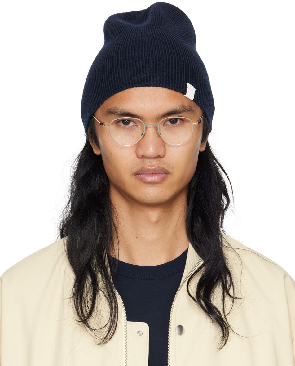 Шапка Jil Sander Knit Beanie Тъмно синьо | J47ZZ0115_J14704, 0