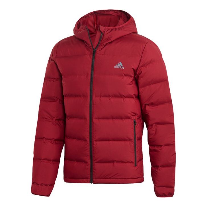 Пухо яке adidas Originals Helionic Outdoor Slim Fit Hooded Down Jacket Червено | DZ1426, 0