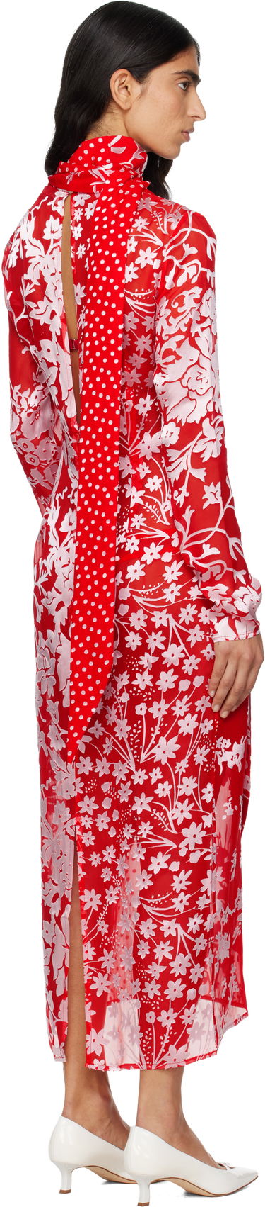 Pокля Marine Serre Marine Serre Regenerated Raso Silk Scarves Long Sleeve Maxi Dress Многоцветен | WDR420AUWOV0056, 2