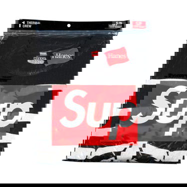 Тениска Supreme Hanes x Bones Thermal Crew (1 Pack) Черно | FW21A22 BLACK, 1