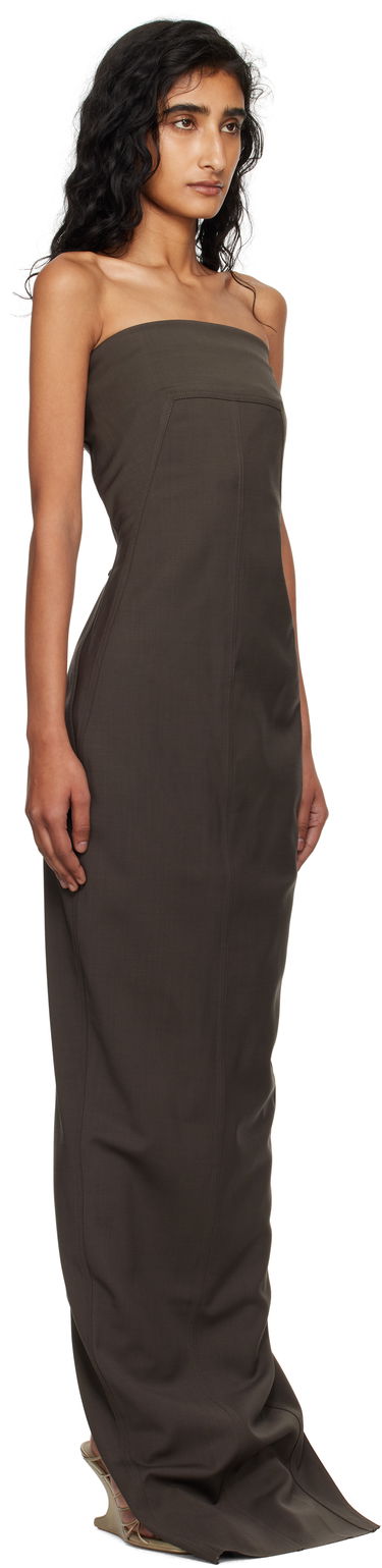 Pокля Rick Owens Rick Owens Concordians Bustier Maxi Dress Кафяво | RP02E4524 WST, 1