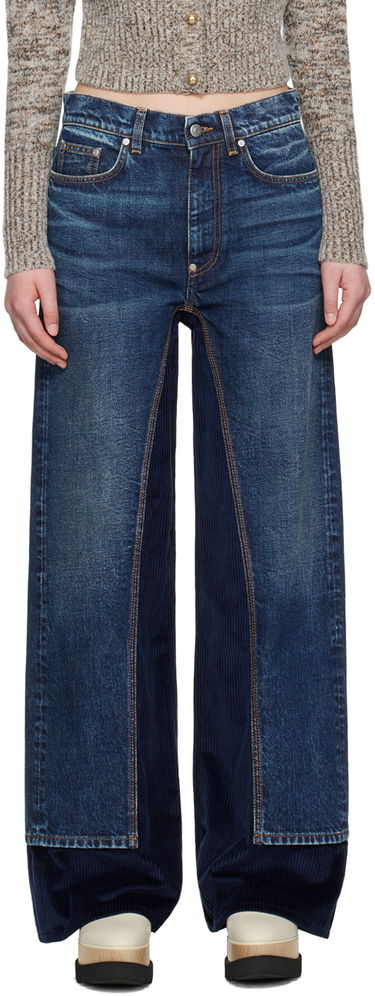 Дънки Stella McCartney Stella McCartney High-Rise Straight Leg Jeans Синьо | 6D02893SPH82, 0