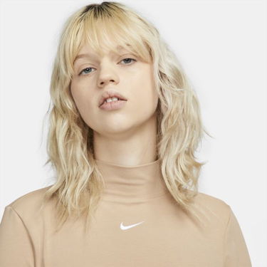 Тениска Nike Sportswear Collection Essentials Mock Top Бежово | DD5882-200, 1