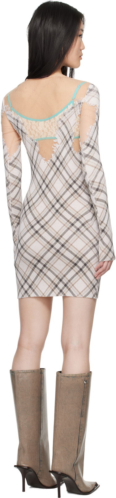 Pокля Diesel Plaid Knit Mini Dress Бежово | A17167 0GSAW, 2
