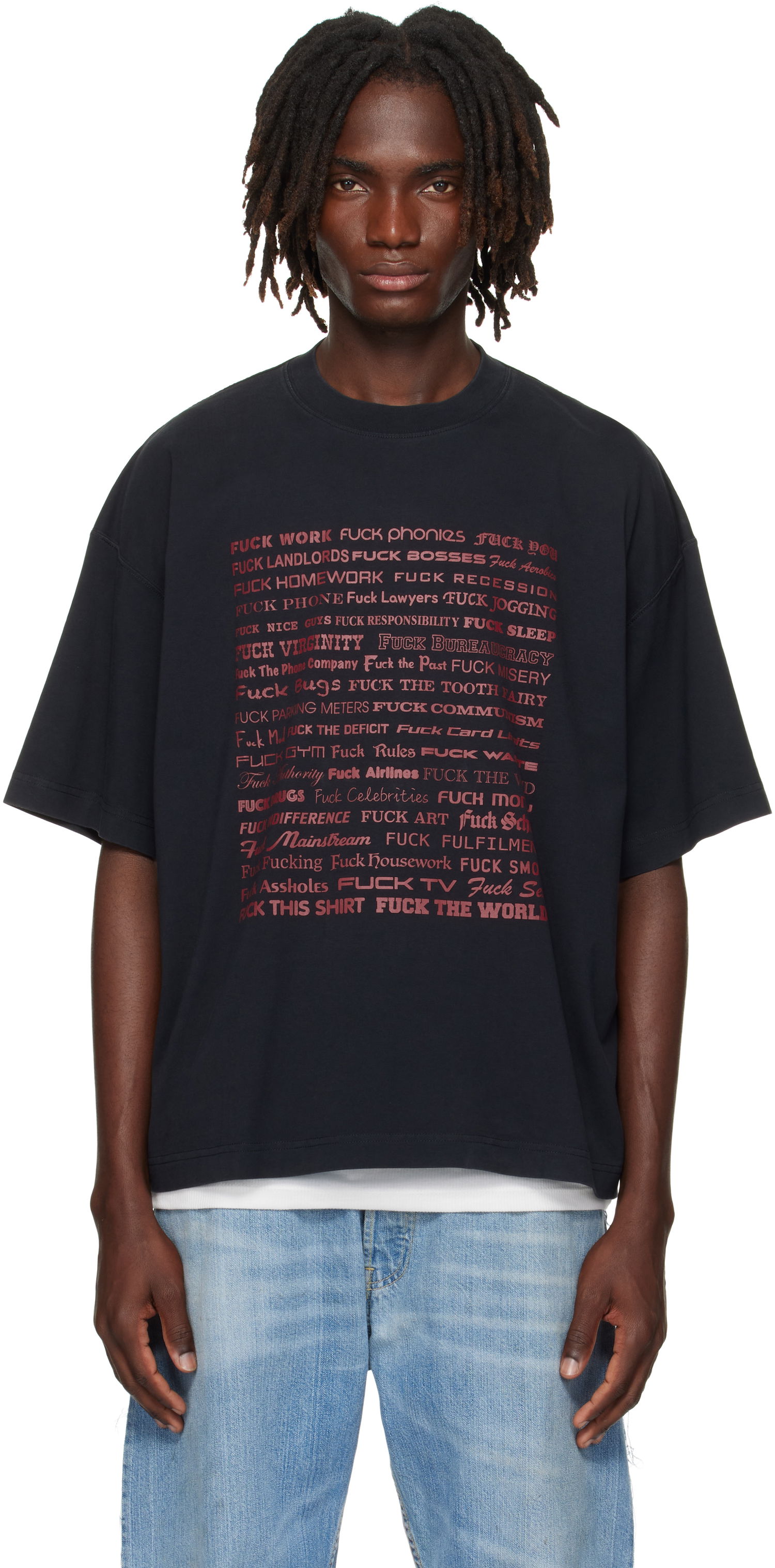 Тениска VETEMENTS Vetements 'Fuck' Regular Fit T-Shirt Черно | UH76TR660B, 0