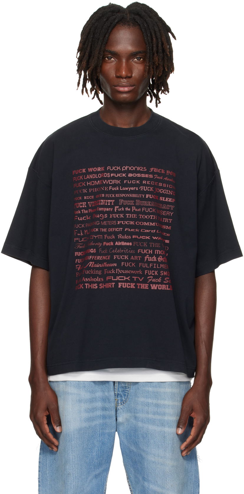 Тениска VETEMENTS Vetements 'Fuck' Regular Fit T-Shirt Черно | UH76TR660B