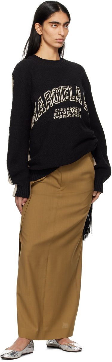 Пуловер Maison Margiela MM6 Maison Margiela Varsity Jacquard Sweater Черно | SH0HL0025 M13084, 3