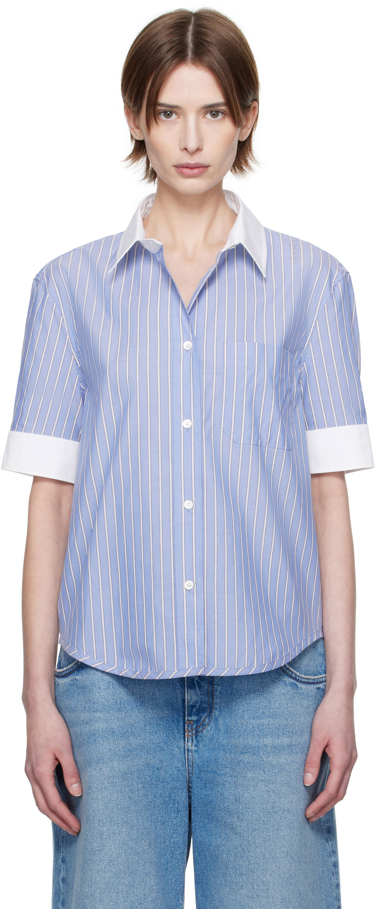 Риза Marni Marni Striped Shirt Синьо | CAMA0623QS UTC455, 0