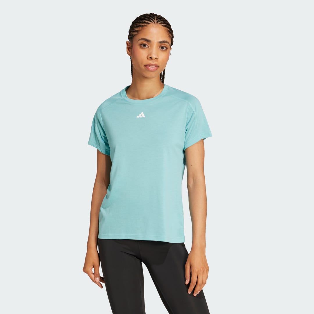 Тениска adidas Performance AEROREADY Train Essentials Minimal Branding Crewneck T-Shirt Тюркоазено | IX1016, 0