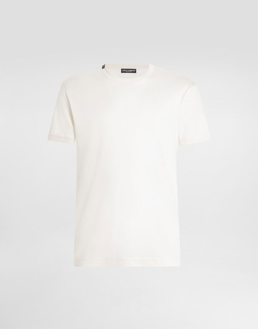 Тениска Dolce & Gabbana Dolce & Gabbana Silk Short-Sleeved T-Shirt Бяло | G8ST1TFU75FW0111
