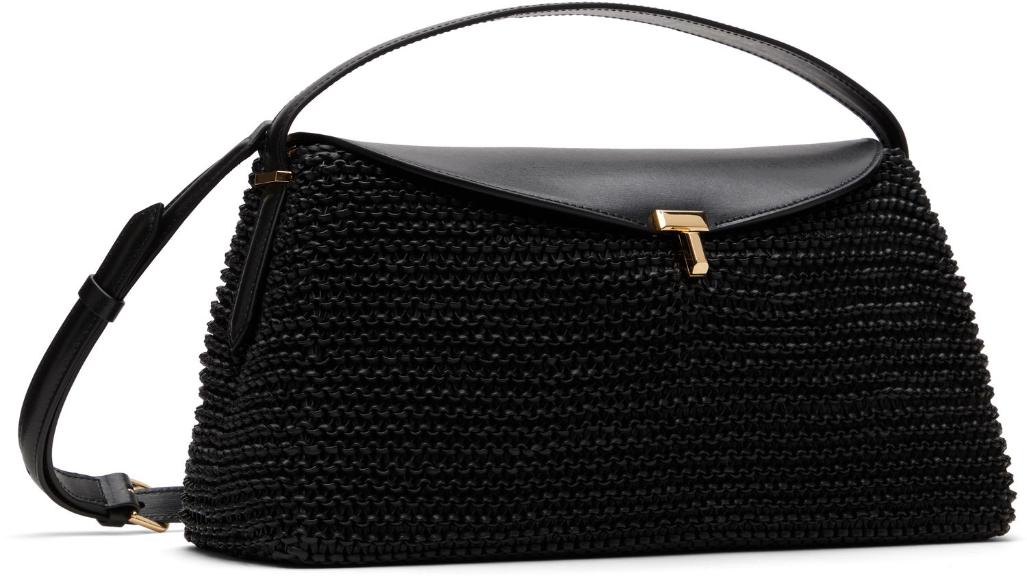Чанта през рамо TOTEME TOTEME T-Lock Woven-Leather Shoulder Bag Черно | 252-WAL961-LE0134, 1
