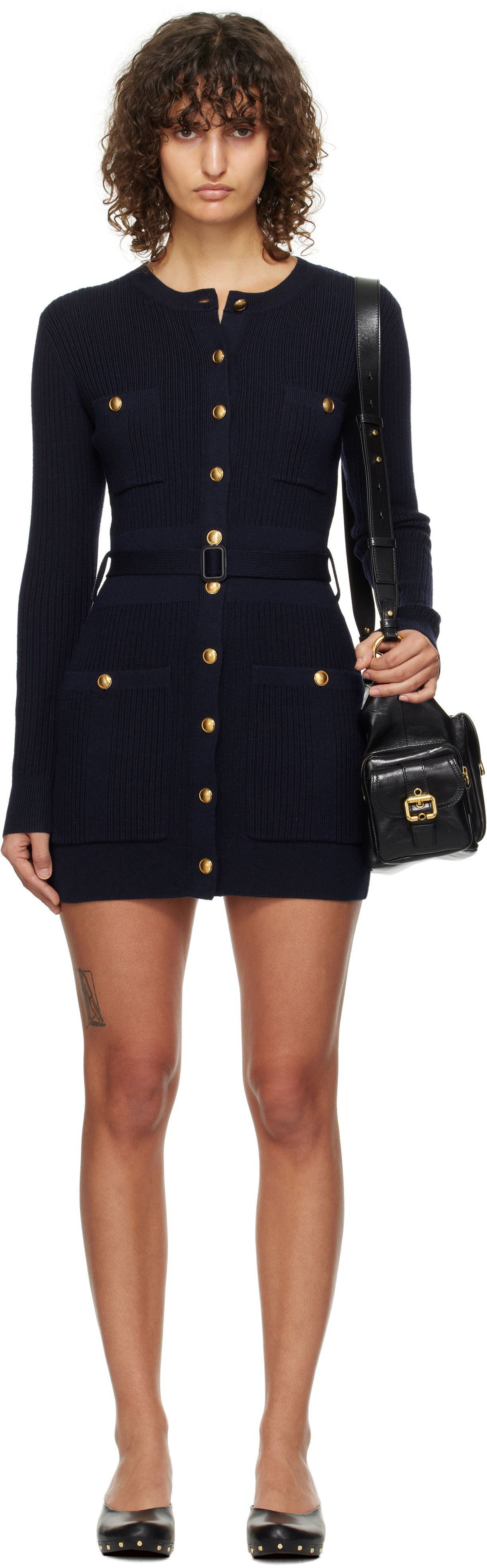 Пуловер CHLOÉ Long Fitted Cardigan Тъмно синьо | CH24WMC07670, 0