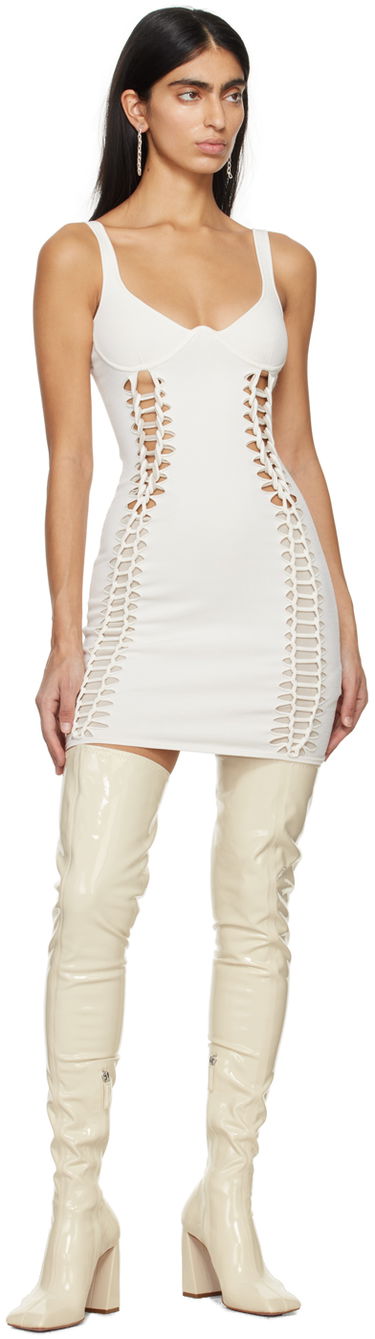 Pокля Dion Lee Dion Lee Braided Minidress Бяло | A7801PS24, 3