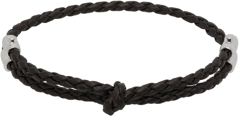 Гривна Bottega Veneta Bottega Veneta Braided Leather Bracelet Кафяво | 838329V507C2113