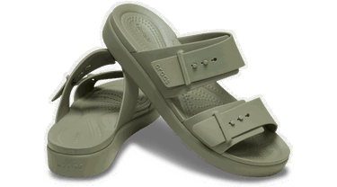 Кецове и обувки Crocs Brooklyn Buckle Low Low Sandals Зелено | 211215-3BX, 1