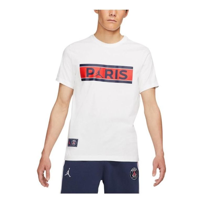 Тениска Jordan Paris Saint-Germain x Jordan Wordmark Short Sleeve T-Shirt Бяло | DB6511-100, 0