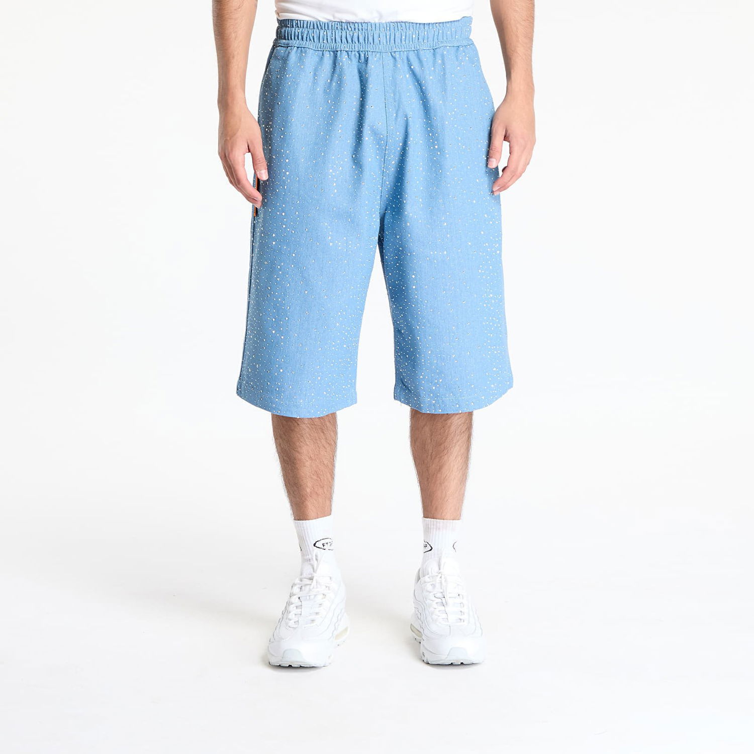 Къси панталони Pleasures PLEASURES Glitter Baggy Denim Shorts Синьо | P25SU034 INDIGO, 0