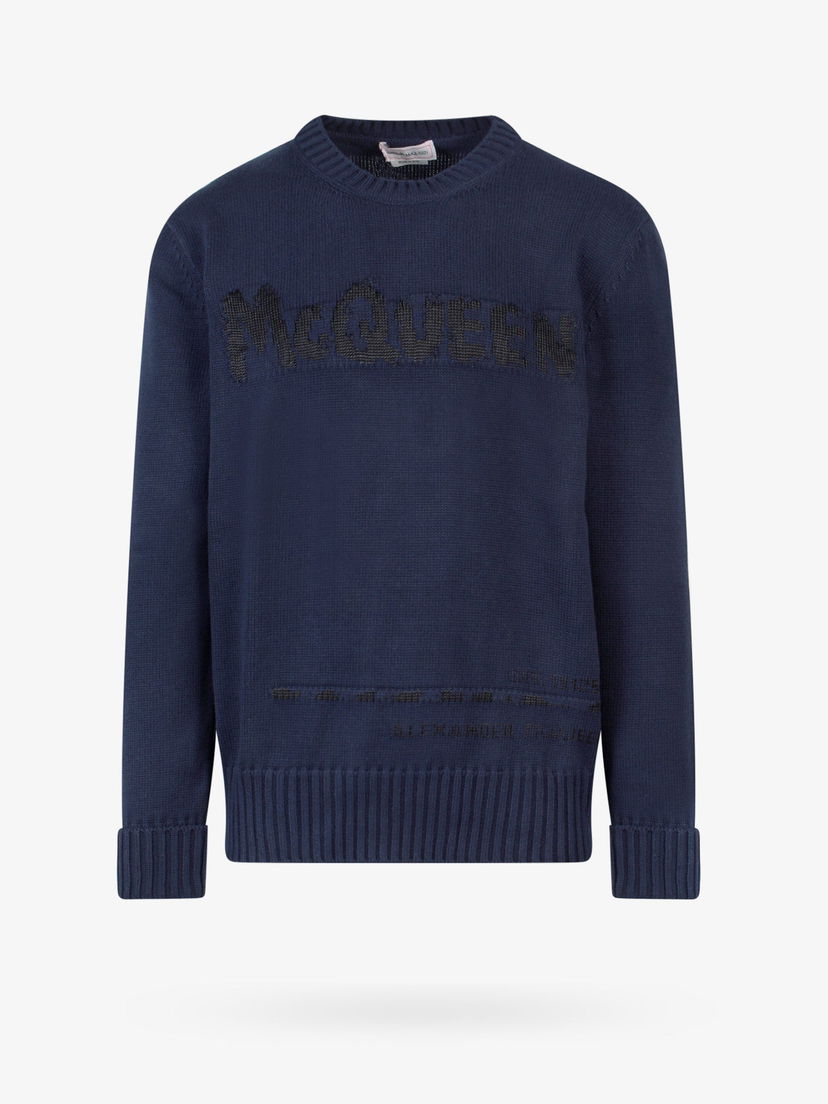 Пуловер Alexander McQueen Sweater Синьо | 626454Q1WZL4581