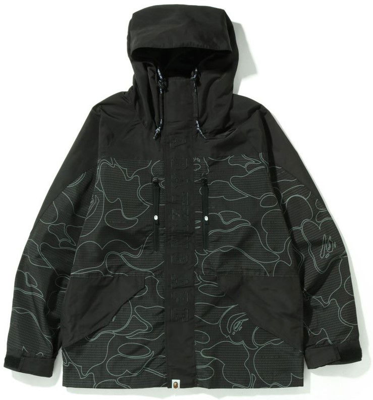 Яке BAPE Bape Text Code Camo Hoodie Jacket Черно | 0ZXLJM140015I, 0