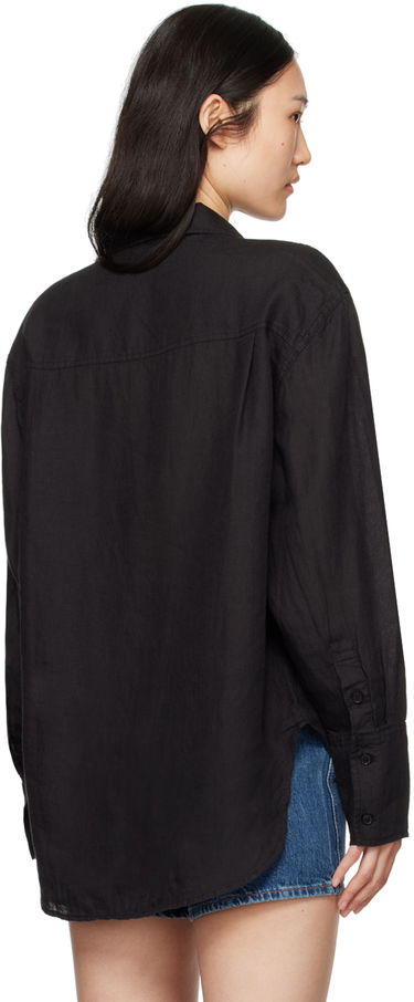 Риза Anine Bing ANINE BING Dante Linen Shirt Черно | A-07-4836-BLK26, 2
