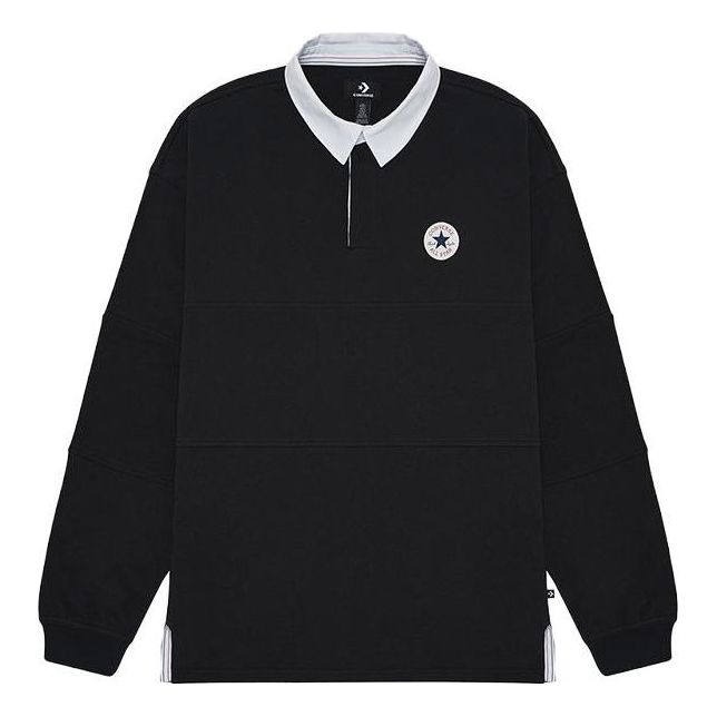 Поло тениска Converse All Star Long Sleeve Rugby Черно | 10025229-A01