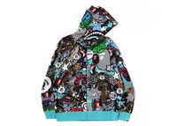 BAPE Comic Art Shark Zip Hoodie Multicolor