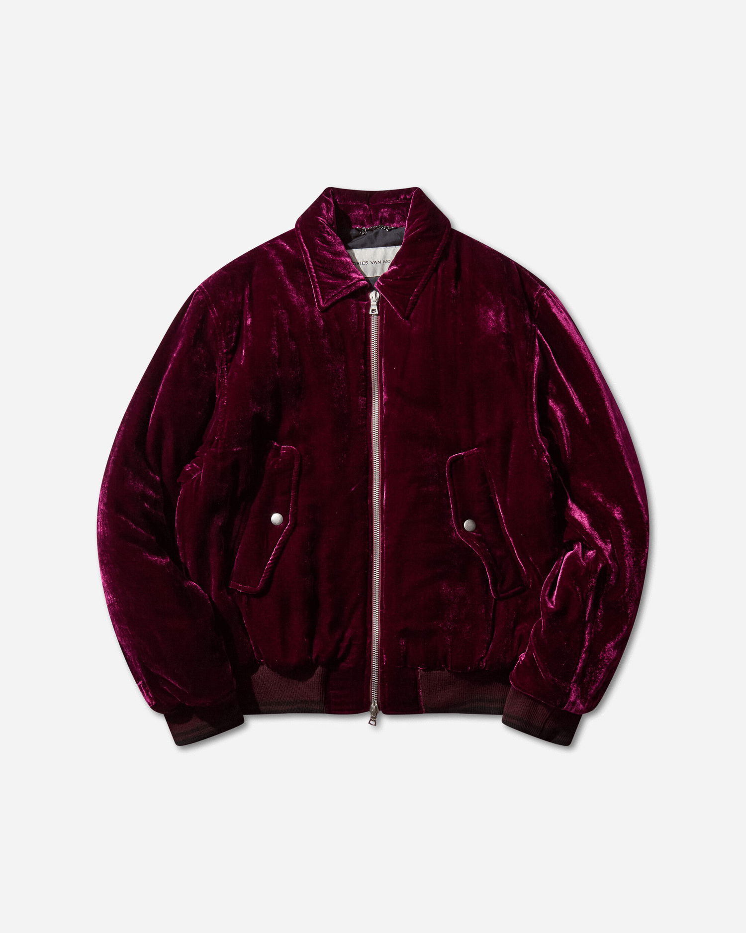 Яке бомбър Dries Van Noten Velvet Bomber Jacket Бургунди | 252-020560-2282 400, 1