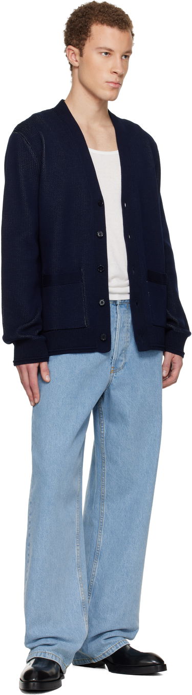 Пуловер Givenchy V-Neck Knitted Cardigan with Pockets Тъмно синьо | BMK00X4YNX499, 3