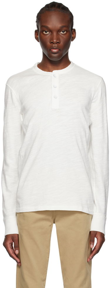 Тениска rag & bone Rag & Bone Long Sleeve Henley Shirt Бяло | M000T656G, 0