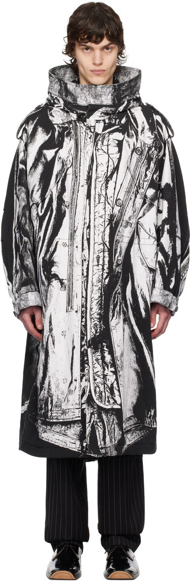 Дъждобран Jean Paul Gaultier Jean Paul Gaultier Trompe-L'œil Print Hooded Coat Черно | 25/33-F-MA032I-C570-0001, 0