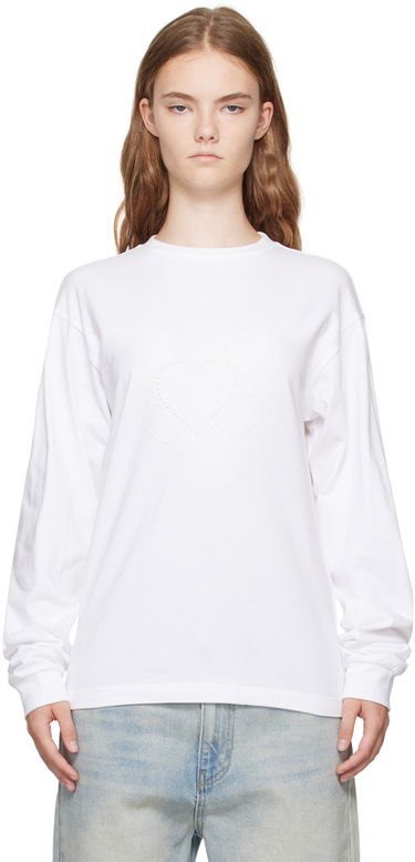 Тениска We11done Pearl Bear Long Sleeve T-Shirt Бяло | WD-TT2-24-781-U-WH, 0