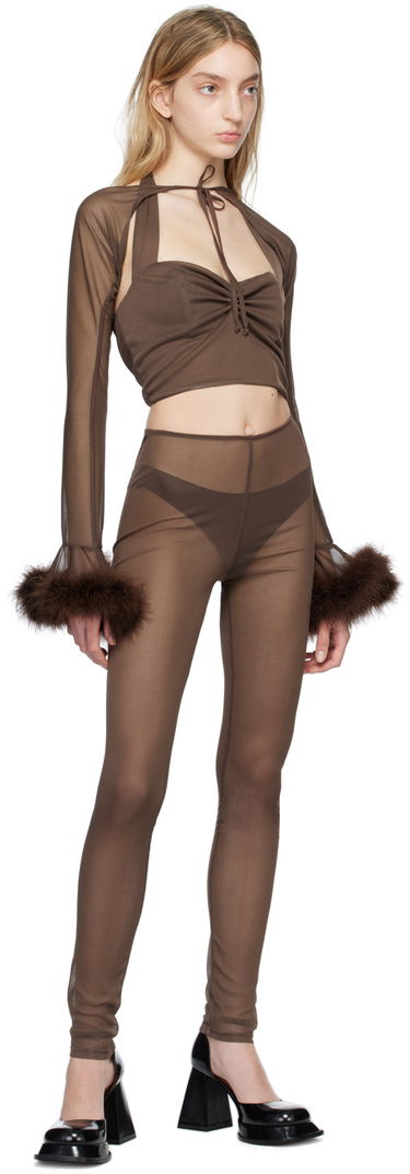 Клинове Anna Sui Anna Sui SSENSE Exclusive Sheer Leggings Кафяво | 0123D40, 3