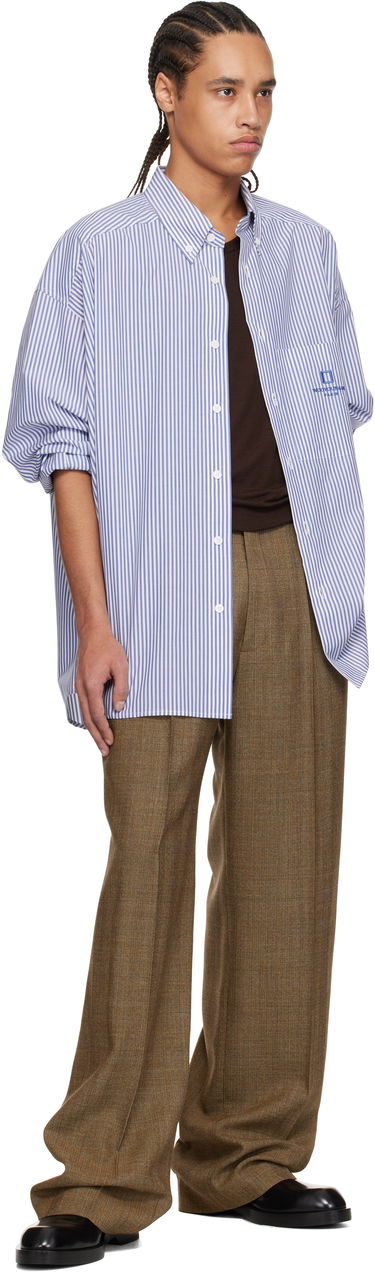 Риза WOOYOUNGMI WOOYOUNGMI Striped Cotton Shirt Синьо | W251SH12, 3