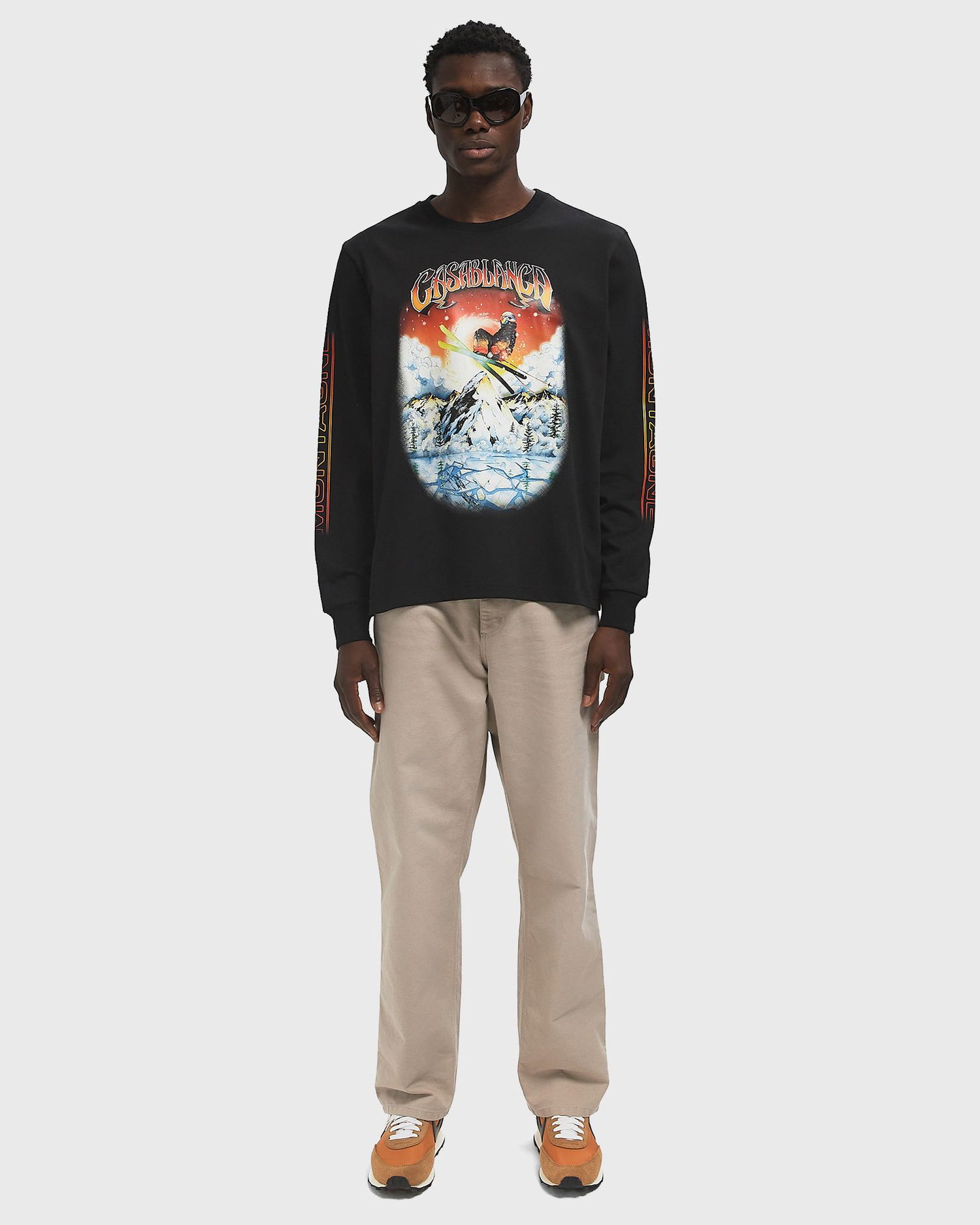 Тениска Casablanca Casablanca Ski Print Long Sleeve T-Shirt Черно | M-AW25-JTP-151-01, 1