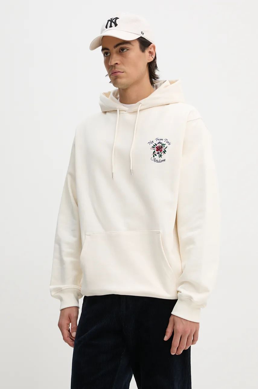 Суитчър Drôle de Monsieur Slogan Flowers Hoodie Бяло | E.HO169.CO127.CM, 0