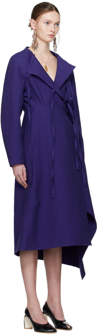 Pокля Tory Burch Tory Burch Cotton Wrap Midi Dress Лилаво | 173644-433, 1